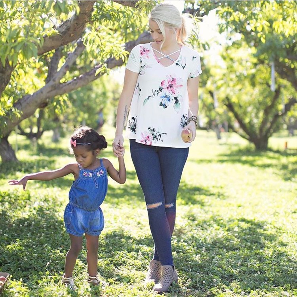 White floral Jersey Tee